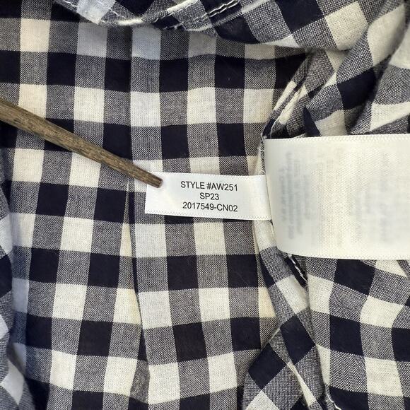 J. Crew Classic Button Up Shirt Womens Size 6 Navy Blue Gingham Cotton Preppy - Picture 6 of 8